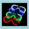 Andra festliga festförsörjningar mode LED -lätta glasögon blinkande fönsterluckor form flash solglasögon danser dhxyw