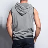 Męskie topy czołgowe moda bluzy zamek błony bakei luźne luźne bez rękawów 2023 Summer Hood Pocket -tee koszulka męska koszulki streetwearne Blusa 230630