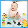 10 Pcs/set Baby Bath Toys for Kids Cute Animals Swimming Water Toys Soft Rubber Float Squeeze Ducks Kids Wash Play Funny Gift L230518