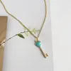 45cm vergulde ketting met hanger turquoise sieraden kettingen choker Dubbele ring link ontwerper sieraden Medaillon bangle liefde horloges vrouwen heren paar Feest widding