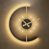 Lampes Moderne Minimaliste Led Avec Horloge Chambre Salle À Manger Couloir Allée Applique Murale Maison Éclairage Intérieur Décor Lampe LuminaireHKD230701