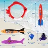 Bath Toys 20st Summer Pool Diving Swimming Shark Rings Sea Animals For Kids Girls Fun Swim Games Sink Set Underwater Dive Gifts 230630