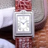 Top Stylish Quartz Watch Women Silver Dial Rhinestone Bezel Casual Leather Strap Wristwatch Classic Special Reversible Design Ladies Dress Clock 150A