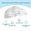 Breast Pad 6PCS Bamboo Fiber Nursing Pads Washable Breast Pads Ultra Absorbent Anti Overflow Breast Pads Reusable Pads with Laundry Bag 230701