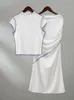 Zweiteiliger Kleid Y2K Slim Rock Set Frauen Rollkragenpullover Kurzarm Tops und Maxi 2 Anzüge Sommer Casual Bodycon Weste Streetwear 230630