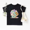 Ensembles de vêtements ours anniversaire fille garçon chemise à manches courtes dessin animé graphique hauts mode 19 TShirt enfants vêtements été fête cadeaux 230630