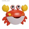 New Electric Crab Bubble Machine Baby 3-year-old Boys and Girls Bathtub Bubble Foam Toy Baby Bath Tub Pool Toys L230518