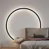 Lampes Moderne Minimaliste Led Anneaux Lampe USB Salon Fond Applique Éclairage Créatif À Côté Mur Lumière Chambre LuminaireHKD230701