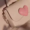 Evening Bags Pink Heart Girly Small Square Shoulder Bag Fashion Love Women Tote Purse Handbags Female Chain Top Handle Messenger Bags Gift 230630