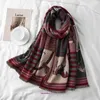 H Hem Butik Plush Scarf On Sale Autumn and Winter New Scarf Women's Thicked Warm Korean Edition Carriage Print Fashion Imitation Cashmere Extended Shawl