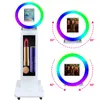 3 em 1 para iPad Photo Booth Shell Suporte ajustável com tela LCD e estojo de vôo Cabine fotográfica portátil 180 ° Ring Light Selfie Machine