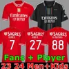 23 24 Fans Player version Benfica soccer jerseys SEFEROVIC WALDSCHMIDT PIZZI RAFA DARWIN G.RAMOS 2023 2024 Home Away Men kids kit Football shirts OTAMENDI