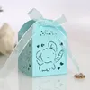 Emballage cadeau 1050100pcs éléphant découpé au laser transport faveurs boîte cadeaux boîtes à bonbons avec ruban bébé douche mariage fête d'anniversaire fournitures 230630