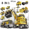 Blokken Graafmachine Techniek Bouw Team Truck Tracks Set Creatieve Model Bouwsteen Kit Kinderen Speelgoed Stad Voertuigen Grijpen R230701