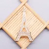 Hot sale upscale fabulous gold-plated Eiffel Tower brooch design rhinestone pins wedding brooches wholesale for women