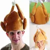 Chapeaux de fête drôle adulte chapeau Thanksgiving drôle en peluche rôti dinde chapeau fête vacances Costume chapeau Thanksgiving danse Cosplay 230630