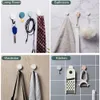 2024 5Pcs Self Adhesive Wall Hook Strong Without Drilling Coat Bag Bathroom Door Kitchen Towel Hanger Hooks Home Storage Accessories