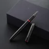 Pensto Picasso 916 Pimio requintado Black Metal Fountain Pen Titanium Black EF/M/Bent Nib 0,38/0,6/1,0 mm Barril fosco para escrita no escritório