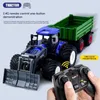 ElectricRC voiture 24ghz Rc tracteur remorque avec phares Led ferme jouet ensemble 1 24 télécommande camion maquette enfant garçon cadeau 230630