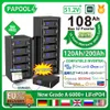 Batterie LiFePO4 48V 100Ah 5.12Kw 51.2V 200Ah 120Ah 6000 Cycle BMS CAN RS485 32Parallel 108% Capacité Garantie 10 ans PAS DE TAXE