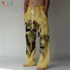 Pantaloni da uomo Pantaloni dritti con teschio Stampa 3D Design con coulisse elastica Tasca frontale Scheletro da spiaggia Stampe grafiche Comfort 230630