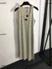 womens designer clothing Slim fitting striped vest girl dress Size S-L high quality Split hem design skirt June28