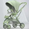 Tragbare Kinderwagen für Babys, zusammenklappbar, für Kleinkinder, Kinderwagen, Stoßdämpfer, hohe Sicht, kann sitzen oder liegen, leichter Kinderwagen L230625