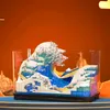 Blind Box Famous Painting the Great Wave Of Kanagawa Fish Tank Building Blocage 3D Modèle Assemblé Diamond Micro Bricks Toy for Kids Gift 230630