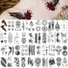 Tillfälliga tatueringar 100st mini personlighetTemporär tatuering klistermärke Flower Animal Eagle Snake Dragon Scorpion Cross Finger Neck Body Women Man Tatoo 230701