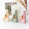 Frothers3D Love Rabbit Candleシリコン型ウサギ家族キャンドルシリコン型積み重ねられたウサギケーキチョコレートシリコン型