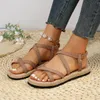 Sandals Summer Rome Shoes Woman Cross Belt Flat Beach Sandalias Ladies Sandalia Feminina Open Toe 230630