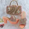 Sandals QSGFC Peach Color Lightweight Ladies Shoes Royal Wedding Party And Bag Work Comfortable Casual With Handbags 230630