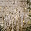 2024 12 Pcs 13Cm Christmas Simulation Ice Xmas Tree Hanging Ornament Fake Icicle Winter Party Christmas 2024 Year Decoration Supplies