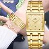 Damenuhren Top Relogio Feminino Luxo Goldene Armbanduhren Frauen Fashion Square Quarzuhr Damen Diamantuhr Weibliche Top-Marke Luxus 230630