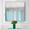Lådor moderna abstarct handgjorda oljemålning på duk ljusblå landskap väggkonst bild affisch för vardagsrum sovrum varm försäljning