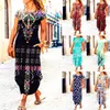 Basic Vrijetijdsjurk Ruimvallend Boho Vintage Ruches Befree Zomer Bedrukte zak Elegante feestjurk Maxi 230701