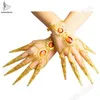 Nuevas mujeres atractivas joyería de danza del vientre miles de manos Guanyin Bollywood India pulseras accesorios para uñas Gold2907