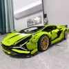 Block 3696 st tekniska Lambo Sian byggstenar Kompatibla 42115 MOC Bricks Model Project for Adults Sports Car Toy Spower Remote Control Lighting Display Box B B B