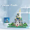 Blocos Princesa Castelo Blocos de Construção Modelo Conjunto Rosa Azul Igreja Cidade Clássico Desenho Animado Construção Brinquedos Adultos Decorações para Casa R230701