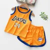 Kleding Sets kinderen zomer basketbal uniform jongens en meisjes casual sport korte mouwen shorts 2 stks set team 2 10Y 230630