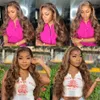 Synthetic Wigs Highlight Wig 13x6 Hd Lace Frontal Honey Blonde Body Wave Front Human Hair For Women 360 Glueless HD Full 230630