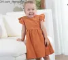 Mädchen Kleider Mädchen Kleider Koreanischen Stil Sommer Säuglings Kleid Fliegende ärmel Baumwolle Leinen geboren Baby Prinzessin Kinder Party 230518 Z230701