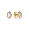 Роскошные золотые серьги-гвоздики Teardrop для Pandora Crystal Diamond Wedding Party Earring Set дизайнерские украшения для женщин Девушки Сестры Подарочные серьги с оригинальной коробкой