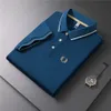 Polos masculinos camisa polo impressa verão e outono camiseta pescoço manga curta moda top tendência marca casual negócios 230630