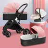 Poussette 3 In1 Designer Poussette de voyage Poussette avec siège auto Newbron Pram Voyage Poussette pliante High Landscape L230625 Costume de luxe doux