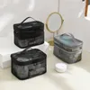 Ny transparent sminkfodral Mesh Organisatörer toalettartikarpåse Casual dragkedja toalettart tvättväskor utgör kvinnor reser kosmetisk väska