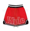 Rhude Shorts été bain décontracté hommes bleu noir pantalons de plage hommes rue cordon lâche léger Lpm taille s m l xl L3NN