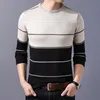 Men's T Shirts 2023 Casual Sweater O Neck Striped Slim Fit Knittwear Autumn Winter Mens Sweaters Pullovers Pullover Men Pull Homme M 3XL 230630