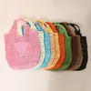 Raffia Crochet tote bag Summer Designer women men weave Beach bags Embroidered lettering logo on the front hollow out handbag clutch fashion Shoulder Bags totes