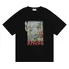 サマーメンズTシャツポロスRHUDEレディスデザイナーアルファベットリミテッドインクジェットグラフィティレター印刷男性の女性ヨット短袖TシャツTEES DS24